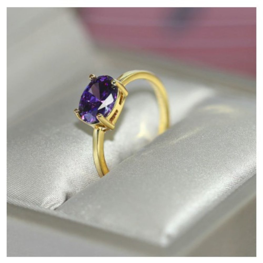 Amethyst Purple Style Ring Size 7